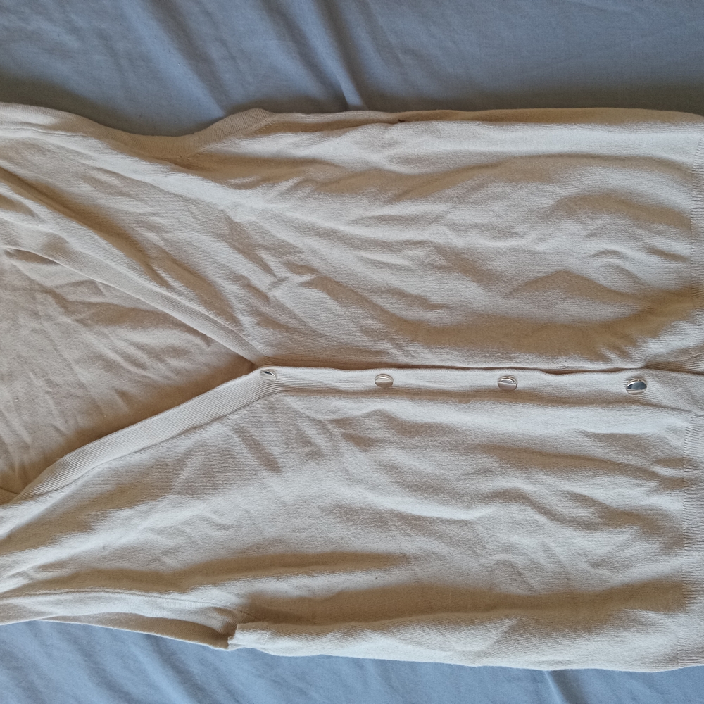 Zara Cream Button-Up Vest Large